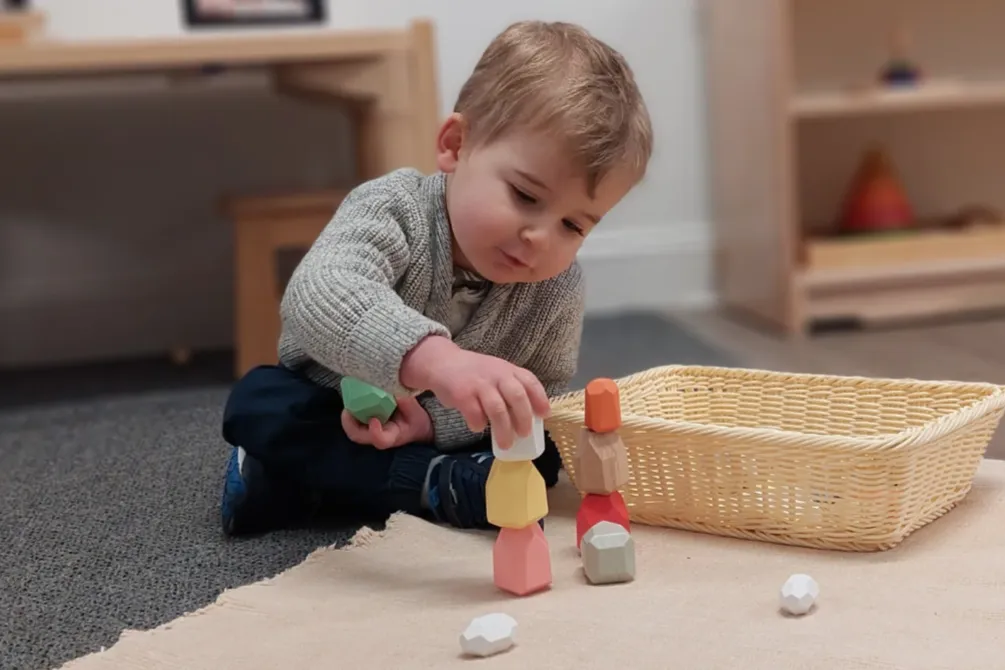 child playing in her daycare for toddlers in danbury