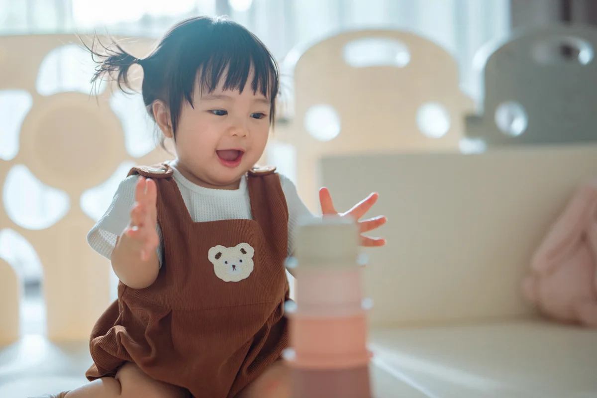 happy baby at preschool 